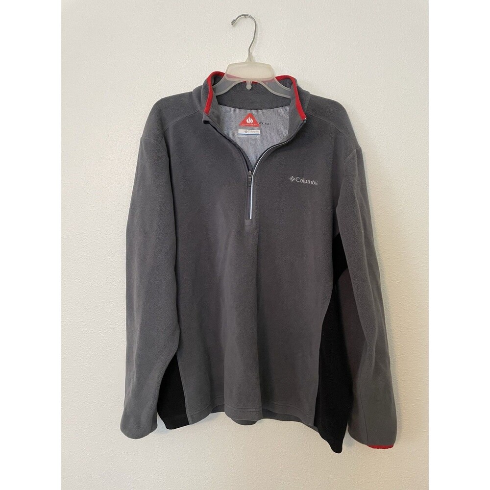 Columbia Mens Steen's Mountain Quarter-Zip Fleece Pullover Size Large Charcoal L